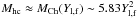 \hbox{$M_{\rm hc} \approx M_{\rm Ch}(Y_{\rm l,f}) \sim 5.83 Y_{\rm l,f}^2$}