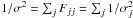 \hbox{$ 1/\sigma^2 = \sum_j{F_{jj}} = \sum_{j}{1/\sigma_j^2}$}