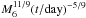 \hbox{$M_{6}^{11/9} (t/{\rm day})^{-5/9}$}