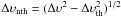 \hbox{$\Delta \upsilon_{\rm nth} = (\Delta \upsilon^2 - \Delta \upsilon_{\rm th}^2)^{1/2}$}