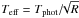 \hbox{$T_{\rm eff}=T_{\rm phot}/\!\!\sqrt{R}$}