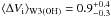\hbox{$\langle\Delta V_{\rm{i}}\rangle_{\rm{W3(OH)}}=0.9^{+0.4}_{-0.3}$}