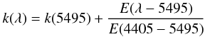 \begin{equation} \kl = k(5495) + \frac{E(\lambda - 5495)}{\ebv} \end{equation}