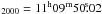\hbox{$_{2000}=11^{\rm h}09^{\rm m}50\fs02$}