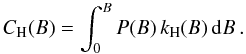 \begin{equation} C_{\rm H}(B)=\int_0^B P(B)\,k_{\rm H}(B)\,{\rm d}B\,.\label{eq:ch} \end{equation}
