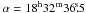 \hbox{$\alpha = 18^{\rm h}32^{\rm m}36\fs 5$}