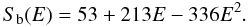 \begin{equation} S_{\rm b}(E)=53+213 E-336 E^2. \label{li7fit} \end{equation}