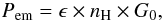 \appendix \setcounter{section}{1} \begin{eqnarray} \label{eq:J} P_{\rm em} = \epsilon \times n_{\rm H}\times G_0, \end{eqnarray}