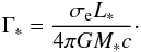\begin{equation} \Gamma_\ast = \frac{\sigma_{\rm e}L_\ast}{4\pi{}GM_\ast{}c}\cdot \label{MOD4} \end{equation}