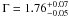 \hbox{$\Gamma = 1.76^{+0.07}_{-0.05}$}