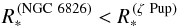 \begin{equation} \Rstar^\mathrm{\,(NGC~6826)}<\Rstar^\mathrm{\,(\zeta~Pup)} \end{equation}