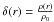 \hbox{$\delta(r) = \frac{\rho(r)}{\rho_0}$}