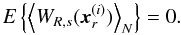 \begin{equation} E\left\lbrace \left \langle W_{R,s}(\vec{x}_r^{(i)}) \right\rangle_N \right\rbrace = 0. \label{eq:E0} \end{equation}