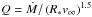 \hbox{$Q = \dot{M}/ \left(R_{*}v_\mathrm{\infty}\right)^{1.5}$}