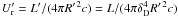 \hbox{$U^\prime_\mathrm{r} = L^\prime/(4\pi R^{\prime\,2}c) = L / (4\pi \delta_\mathrm{D}^4R^{\prime\,2}c)$}