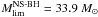 \hbox{$M_\text{lim}^\text{NS-BH} = 33.9~M_{\odot}$}