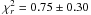 \hbox{$\chi^2_r=0.75\pm0.30$}