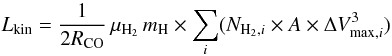 \begin{equation} \dot{M}=\frac{M_{\rm outflow}}{t_{\rm{dyn}}}\cdot \end{equation}