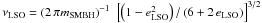 \hbox{$\nu{}_{\rm LSO}=\left(2\,{}\pi{}m_{\rm SMBH}\right)^{-1}\,{}\left[\left(1-e^2_{\rm LSO}\right)/\left(6+2\,{}e_{\rm LSO}\right)\right]^{3/2}$}