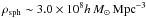 \hbox{$\rho{}_{\rm sph}\sim{}3.0\times{}10^8h\,{}{M}_\odot{}\,{}{\rm Mpc}^{-3}$}