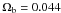 \hbox{$\Omega{}_{\rm b}=0.044$}