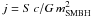 \hbox{$j=S\,c/G\,m_{\rm SMBH}^2$}