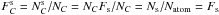\hbox{$F_C^{\rm s} = N_C^{\rm s}/N_C = N_C F_{\rm s} / N_C = N_{\rm s}/N_{\rm atom} = F_{\rm s}$}