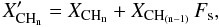 \appendix \setcounter{section}{1} \begin{equation} X_{\rm CH_n}^\prime = X_{\rm CH_n} + X_ {\rm CH_{(n-1)}} \, F_{\rm s}, \end{equation}