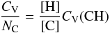 $$ \frac{C_{\rm V}}{N_{\rm C}} = \frac{[{\rm H}]}{[{\rm C}]} C_{\rm V}({\rm CH}) \ $$