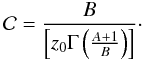 \begin{equation} {\cal C} = {B \over \left[z_0 \Gamma \left( A+1 \over B \right) \right]}\cdot \label{nz} \end{equation}