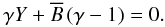 \begin{equation} \gamma Y + {\overline{B}} \, (\gamma -1) = 0. \label{67bis} \end{equation}