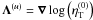 \hbox{$\mathbf{\boldsymbol{\Lambda}}^{(u)}=\boldsymbol{\nabla}\log\left(\eta_{\rm T}^{(0)}\right)$}