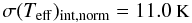 \begin{equation*} {\footnotesize \sigma(T_{{\rm eff}})_{\rm int,norm}= 11.0 \text{~K}} \\ \end{equation*}