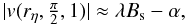 \begin{equation*} |v(r_\eta,\tfrac{\pi}{2},1)| \approx \lambda B_{\rm s} - \alpha, \end{equation*}