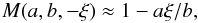 \begin{equation} M(a,b,-\xi) \approx 1 - a\xi/b, \label{powerseries} \end{equation}