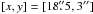 \hbox{$[x,y] = [18\farcs5,3\arcsec]$}
