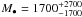 \hbox{$\mbh=1700^{+2700}_{-1700}$}