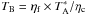 \hbox{$T_{\rm B}=\eta_{\rm f}\times T_{\rm A}^{*}/\eta_{\rm c}$}