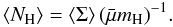 \appendix \setcounter{section}{2} \begin{equation} \left<N_{\rm H}\right> = \left<\Sigma\right> (\nrho)^{-1} . \end{equation}