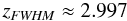 \appendix \setcounter{section}{3} \begin{equation} z_{\FWHMEQ} \approx 2.997 \end{equation}