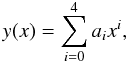 \appendix \setcounter{section}{5} \begin{equation} y(x) = \sum\limits_{i=0}^{4}a_i x^i, \end{equation}
