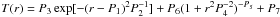 \hbox{$T(r)=P_3\exp[-(r-P_1)^2 P_2^{-1}]+P_6(1+r^2 P_4^{-2})^{-P_5}+P_7$}