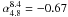 \hbox{$\alpha_{4.8}^{8.4} = -0.67$}