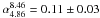 \hbox{$\alpha_{4.86}^{8.46}=0.11\pm0.03$}