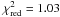 \hbox{$\chi^2_{\rm red} = 1.03$}
