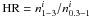 \hbox{${\rm HR} = n^{i}_{1-3}/n^{i}_{0.3-1}$}
