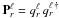 \hbox{$\mathbf{P}^{\ell}_{r} = q^{\ell}_{r} \, q^{\ell \, \dagger}_{r}$}