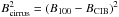 \hbox{$B_{\rm cirrus}^2 =(B_{100}-B_{\rm CIB})^2$}
