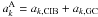 \hbox{$a_k^{\rm A} = a_{k,{\rm CIB}}+a_{k,{\rm GC}}$}