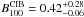 \hbox{$B_{100}^{\rm CIB}=0.42^{+0.28}_{-0.06}$}
